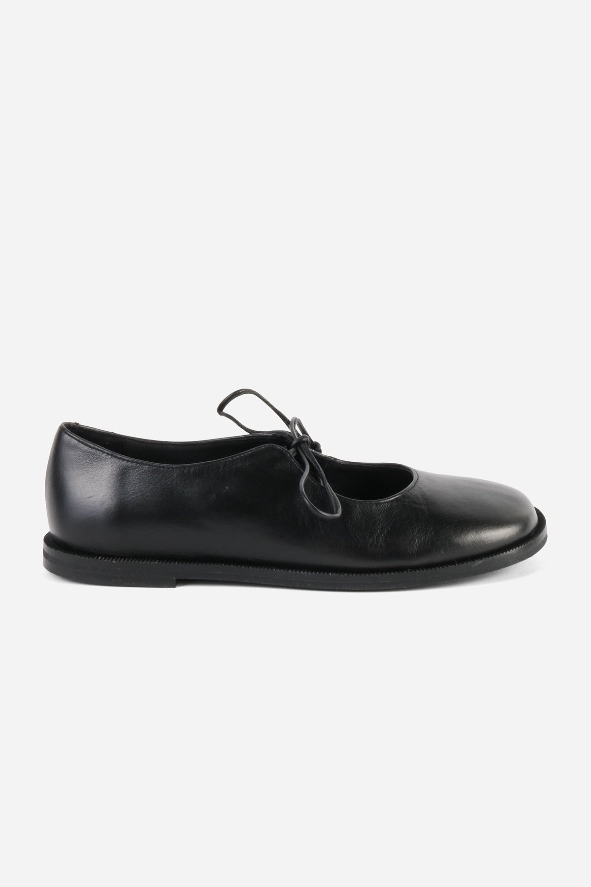 "INTENTIONALLY __________." Spaces Lace-Up Mary Jane Flat - Black