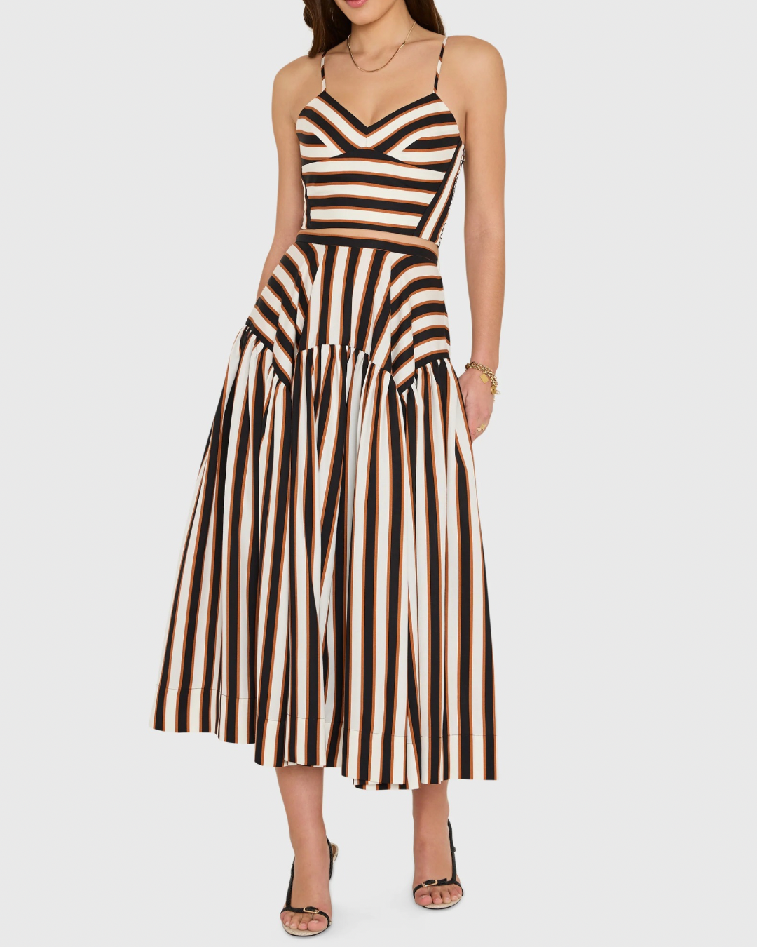 Amanda Uprichard Spencer Midi Skirt - Ivory/Combo