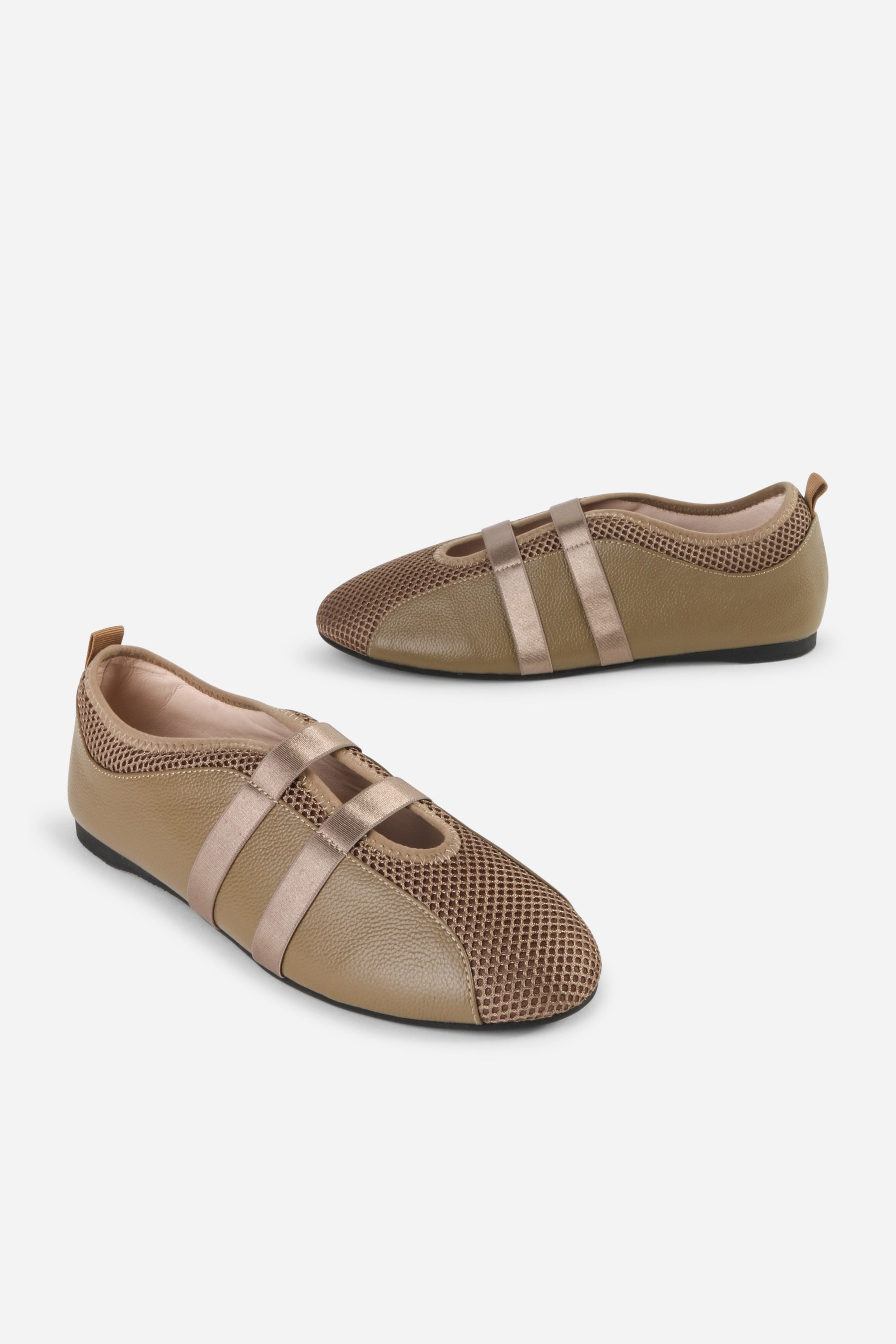 INTENTIONALLY __________. Sporty Mesh Slip On Ballet Sneaker - Khaki