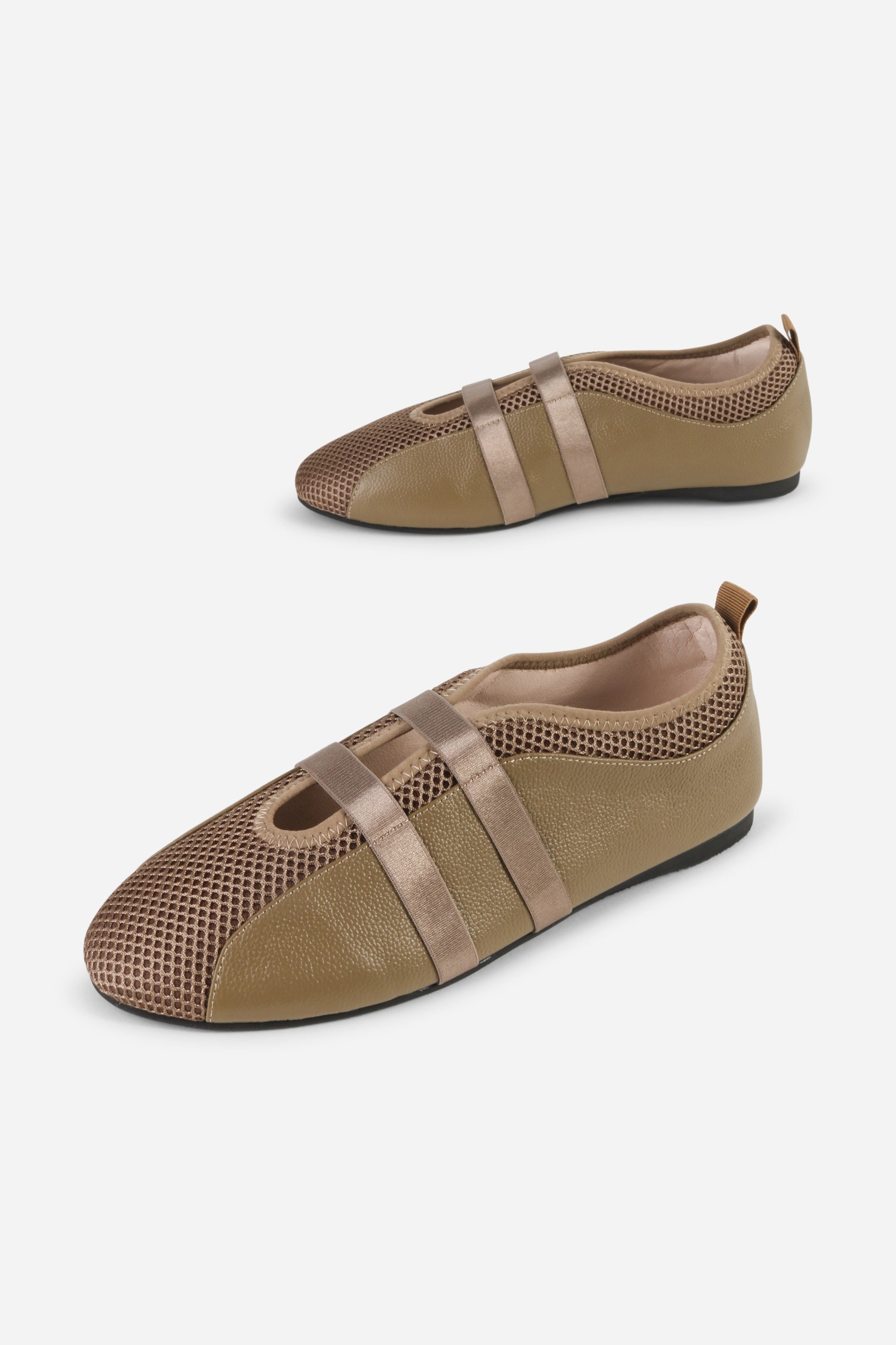 INTENTIONALLY __________. Sporty Mesh Slip On Ballet Sneaker - Khaki