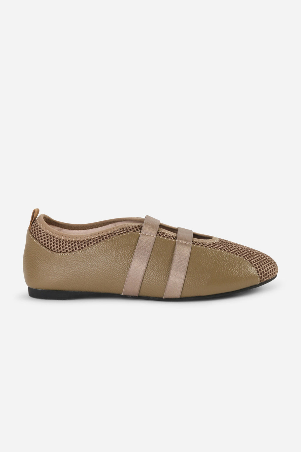 INTENTIONALLY __________. Sporty Mesh Slip On Ballet Sneaker - Khaki