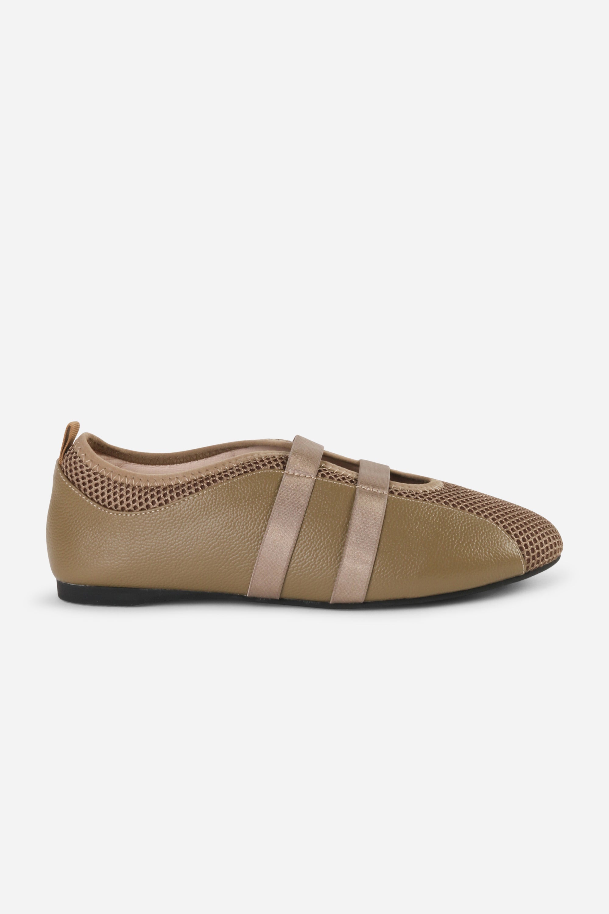 INTENTIONALLY __________. Sporty Mesh Slip On Ballet Sneaker - Khaki