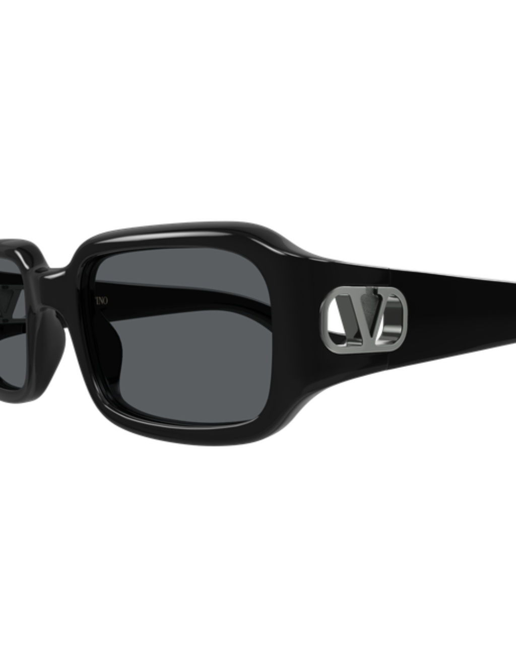 Valentino Square Rectangular Sunglasses - Black/Grey