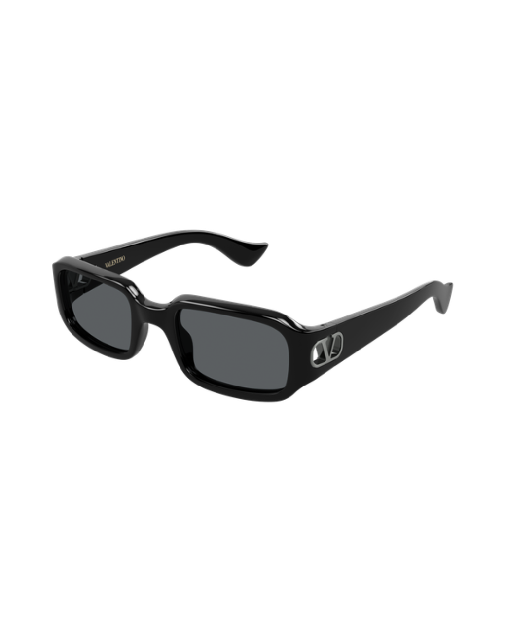 Valentino Square Rectangular Sunglasses - Black/Grey