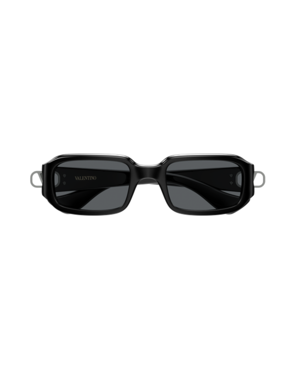 Valentino Square Rectangular Sunglasses - Black/Grey