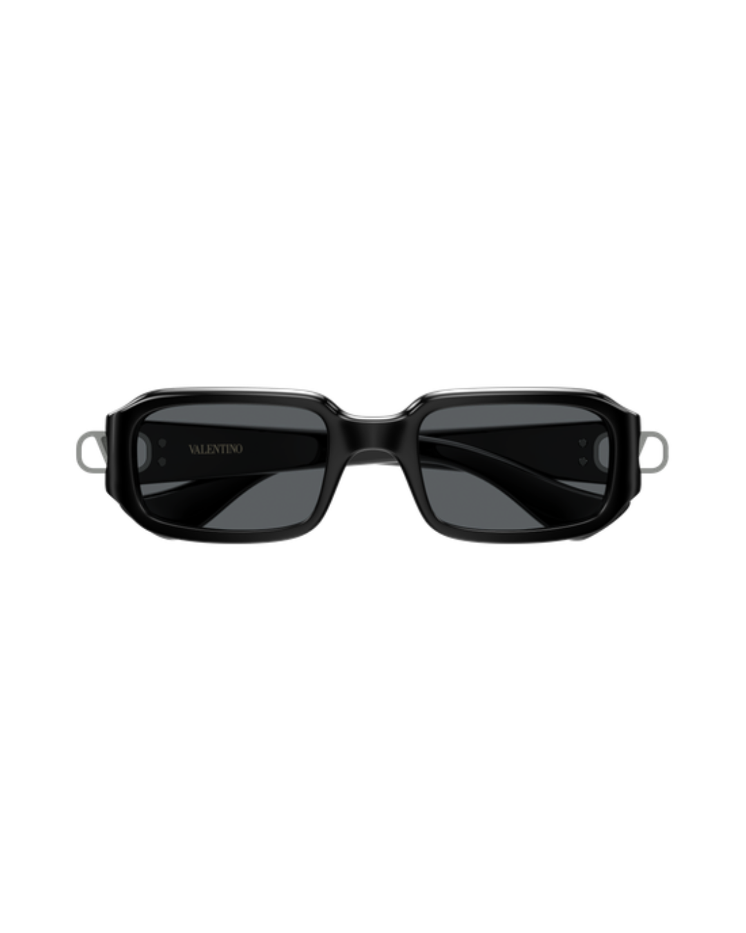 Valentino Square Rectangular Sunglasses - Black/Grey