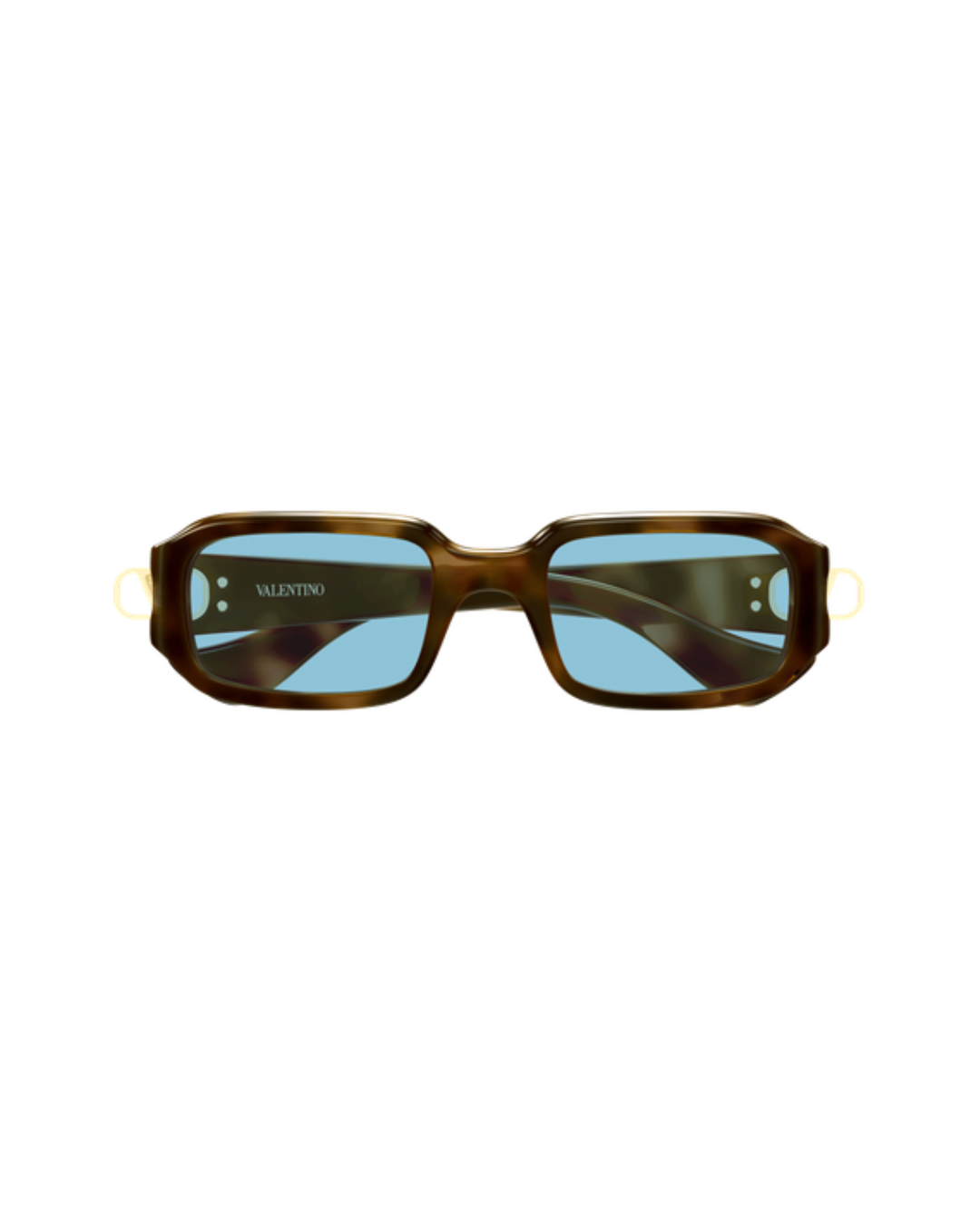 Valentino Square Rectangular Sunglasses - Havana/Blue