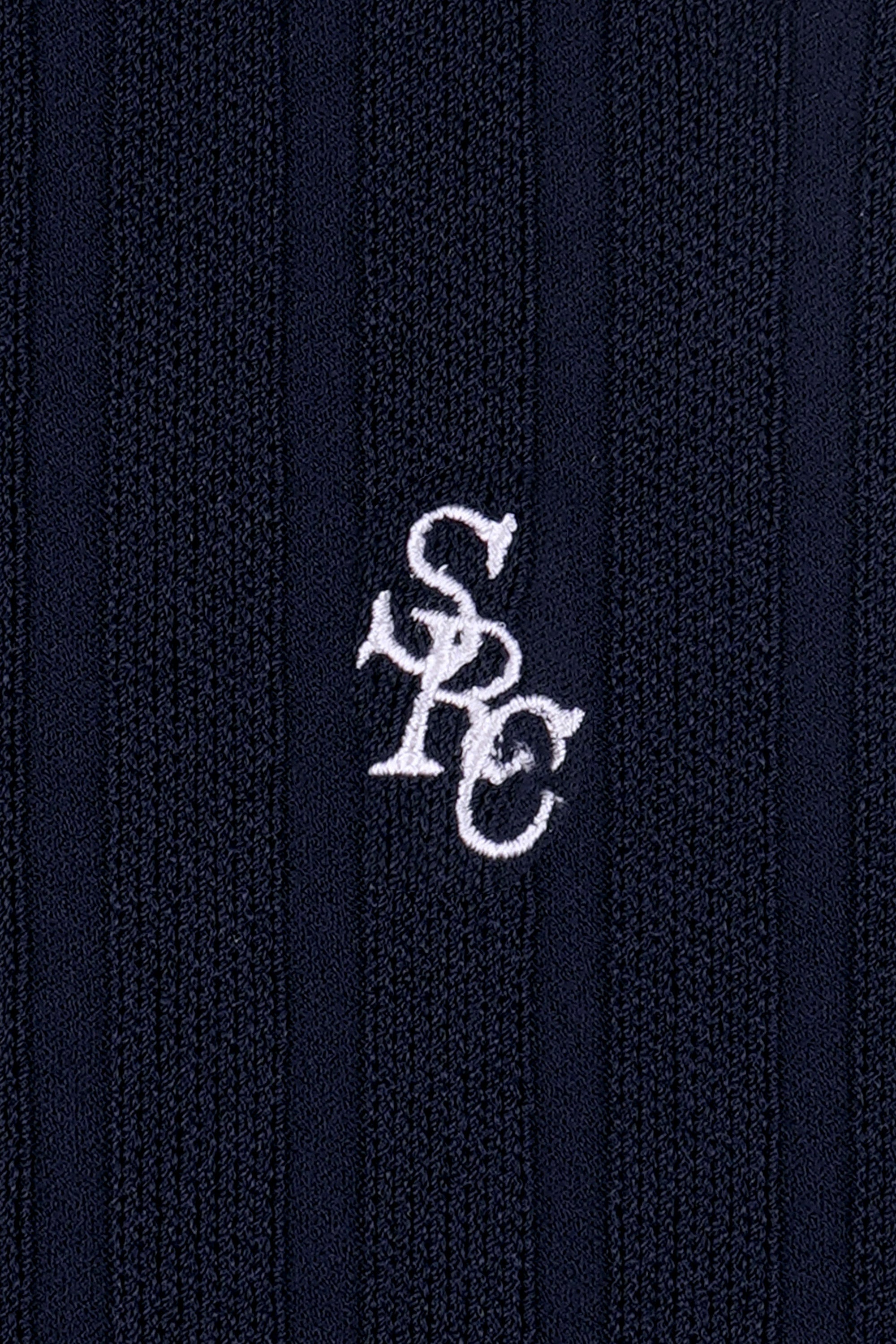 SPORTY & RICH SRC Ribbed Trousers - Dark Navy