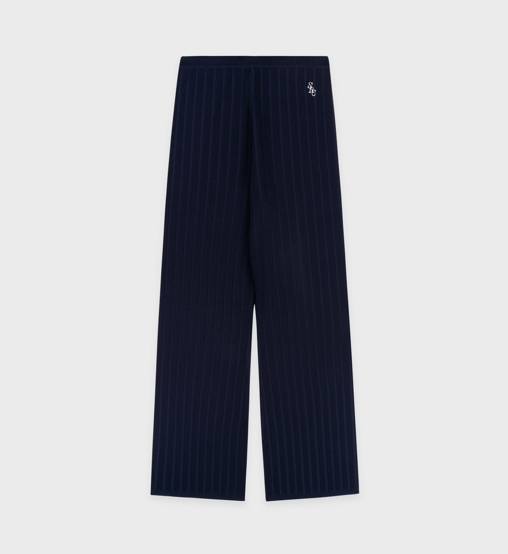 SPORTY & RICH SRC Ribbed Trousers - Dark Navy