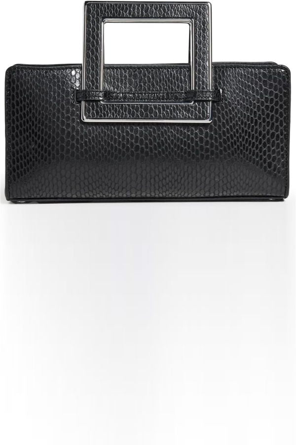 Staud Shirley Metal Handle Clutch - Black