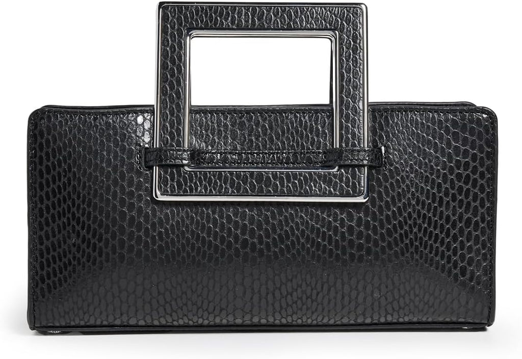 Staud Shirley Metal Handle Clutch - Black