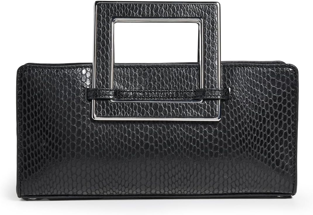 Staud Shirley Metal Handle Clutch - Black