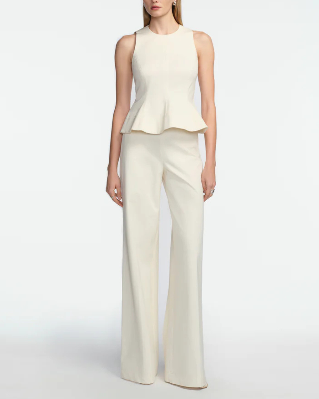 Lela Rose Stretch Cotton Pant - Cream