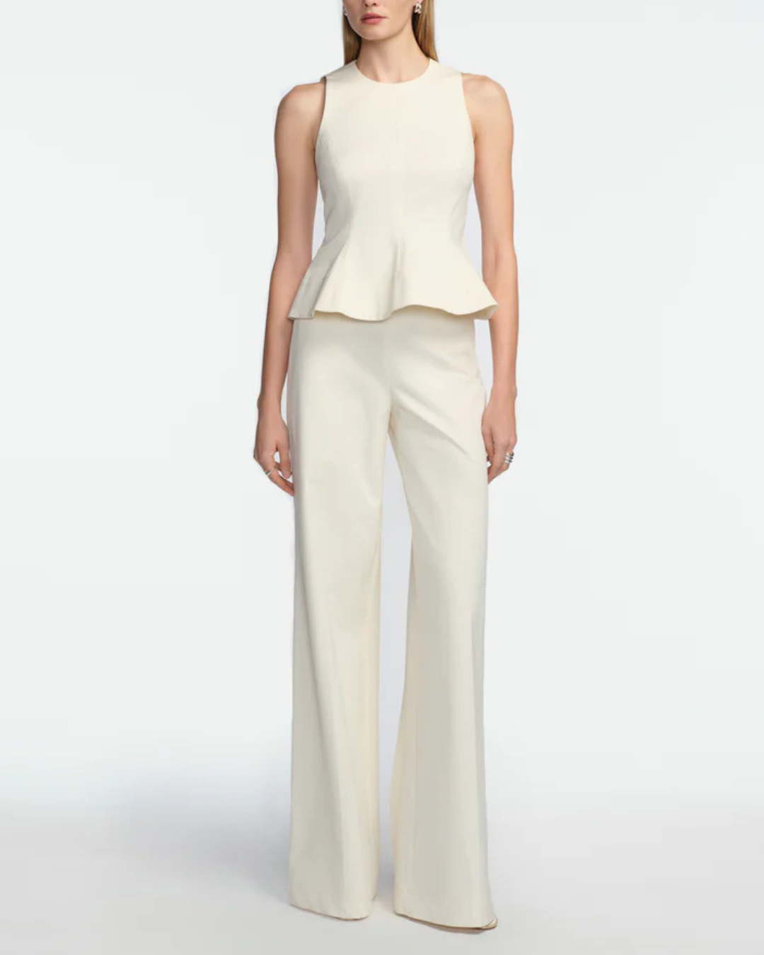 Lela Rose Stretch Cotton Pant - Cream