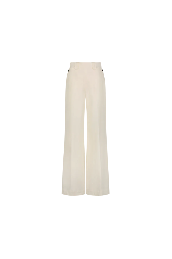 Lela Rose Stretch Cotton Pant - Cream