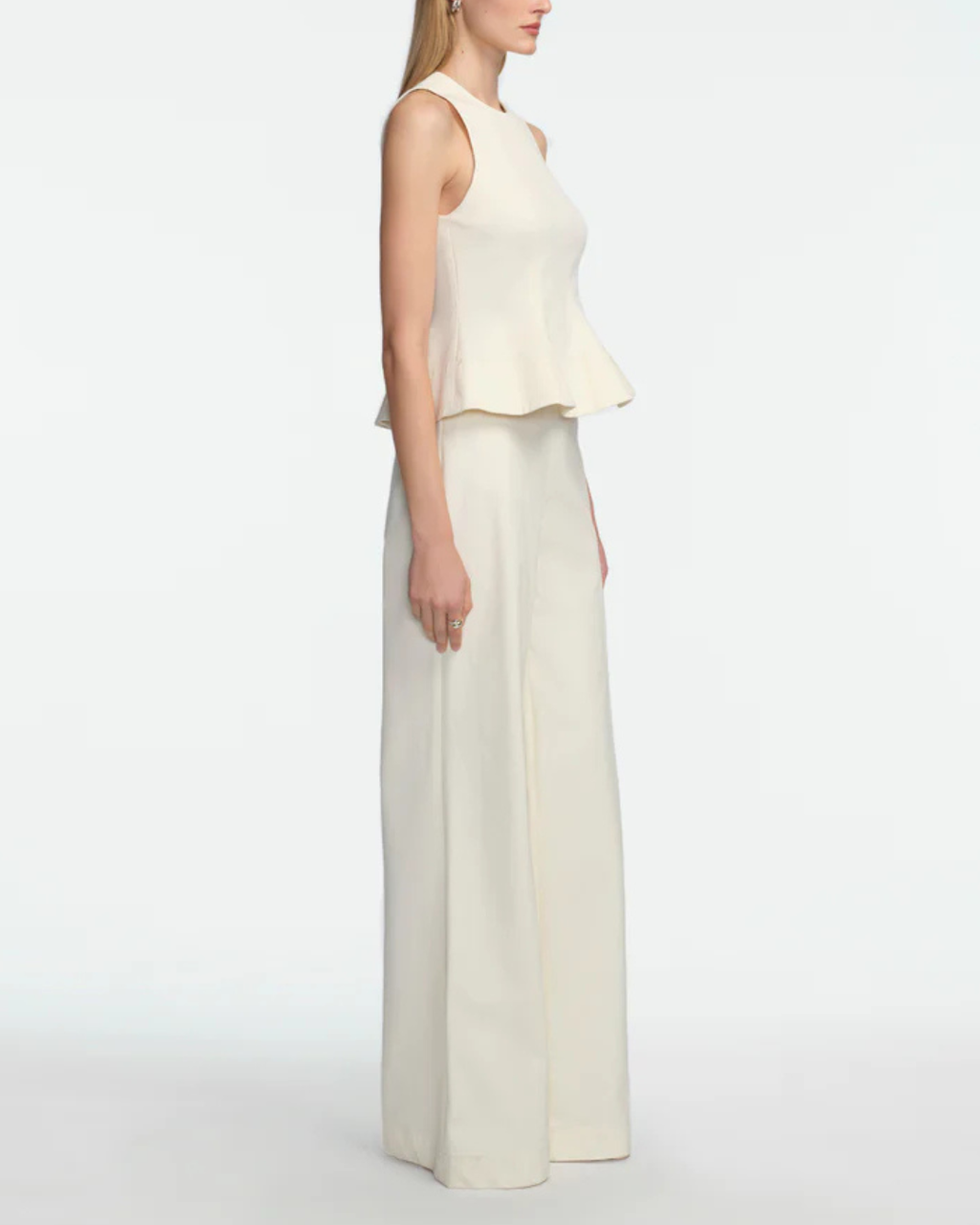 Lela Rose Stretch Cotton Pant - Cream