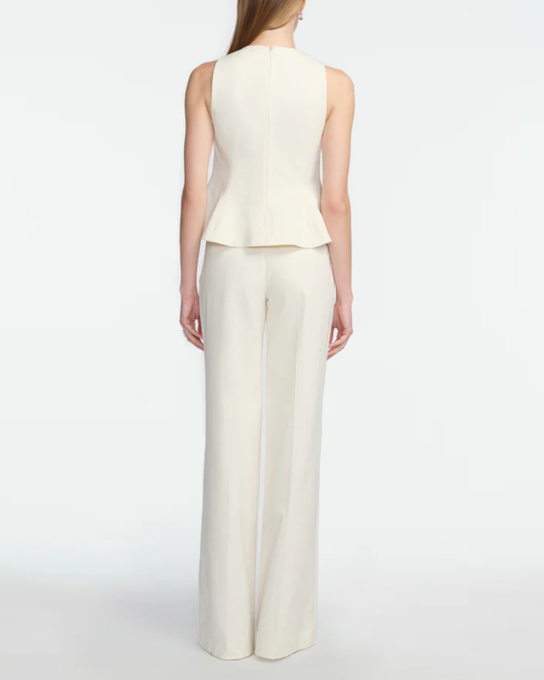 Lela Rose Stretch Cotton Pant - Cream