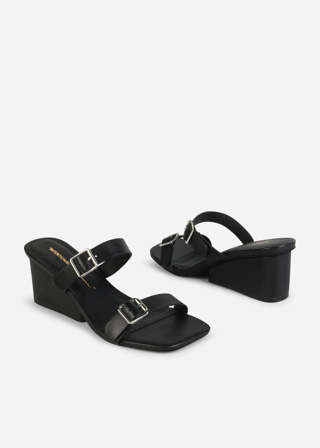 "INTENTIONALLY __________." Surrender Leather Wedge Heel Sandal