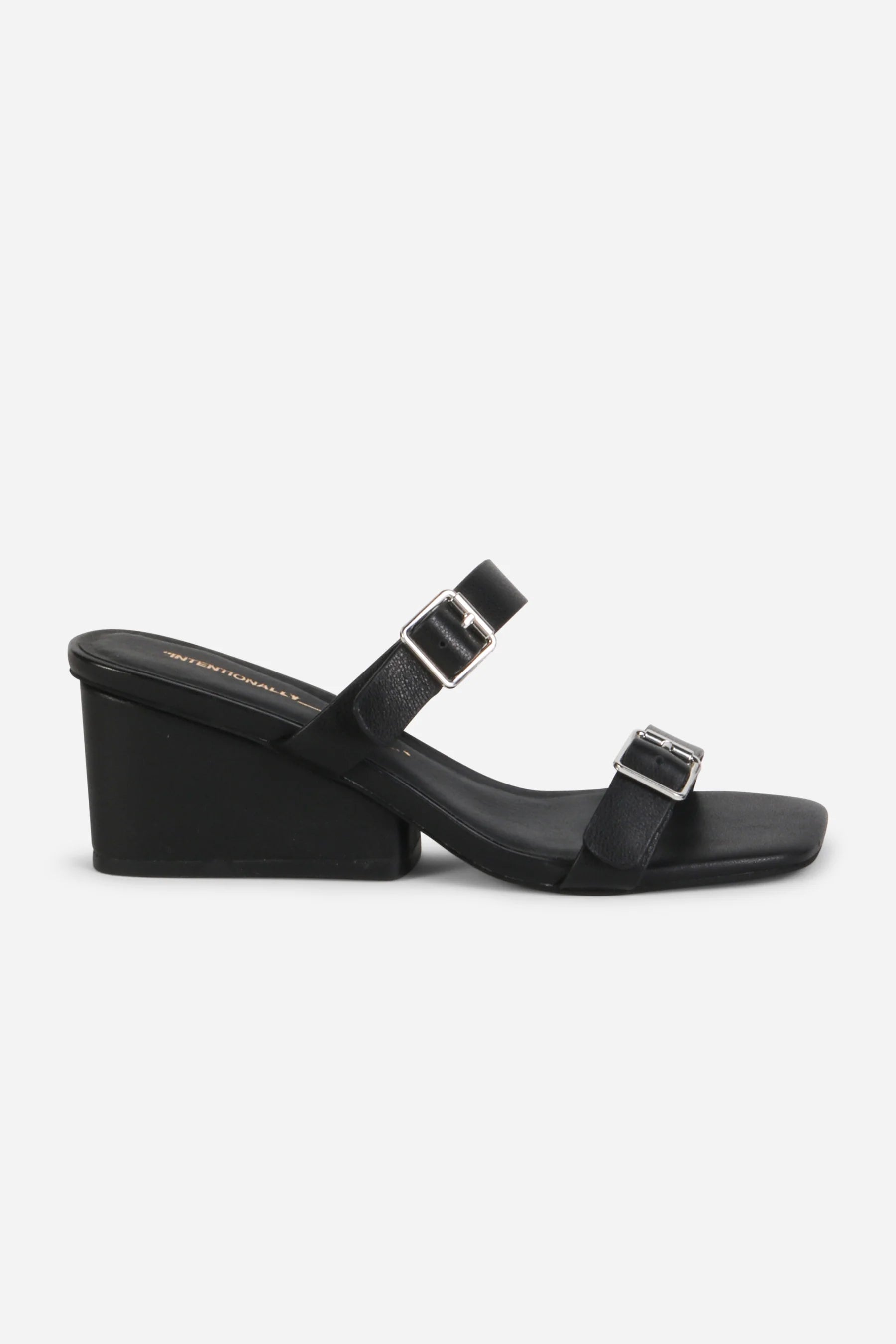 "INTENTIONALLY __________." Surrender Leather Wedge Heel Sandal