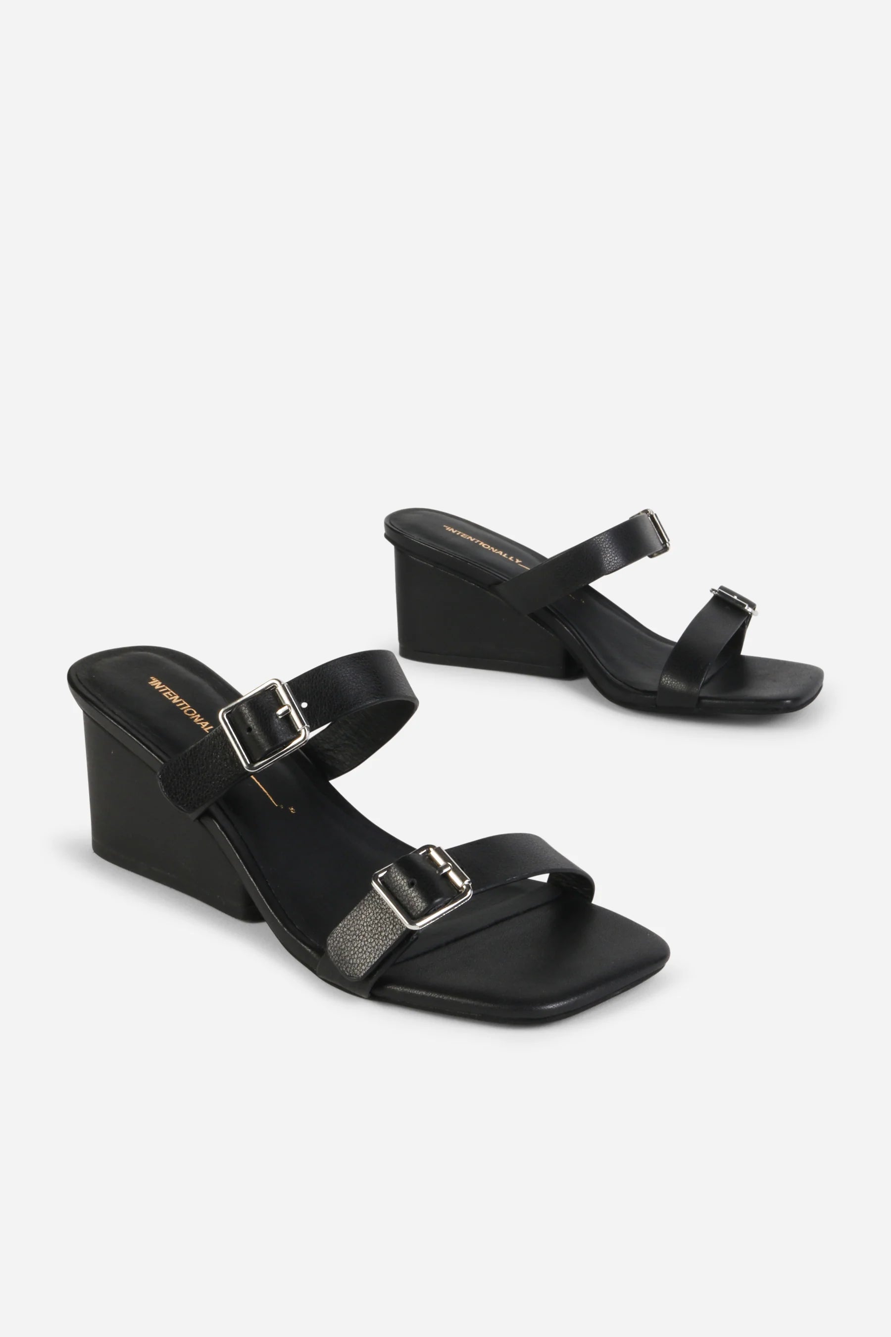 "INTENTIONALLY __________." Surrender Leather Wedge Heel Sandal