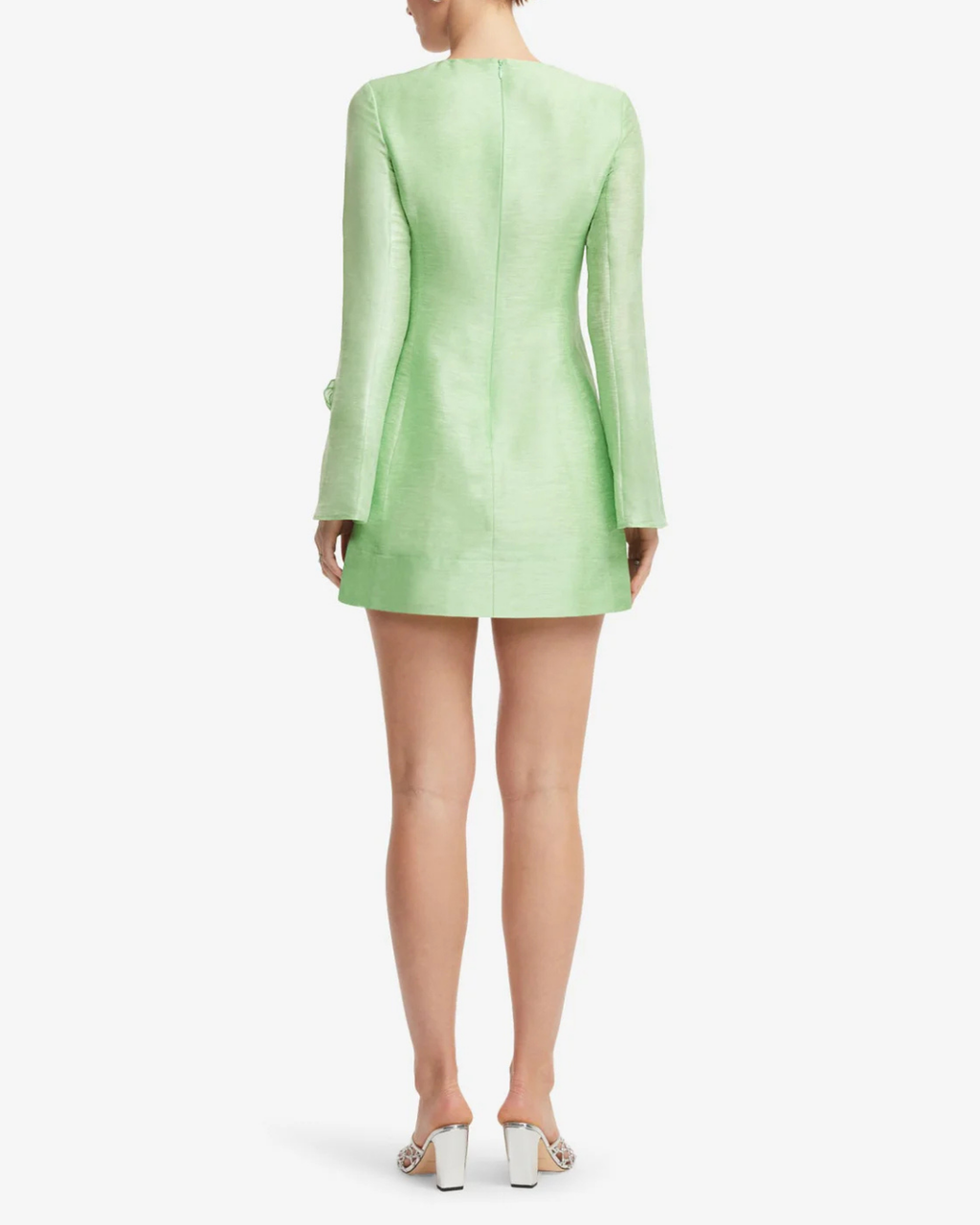 Leo Lin Suzanne Appliqué Mini Dress - Juniper Green