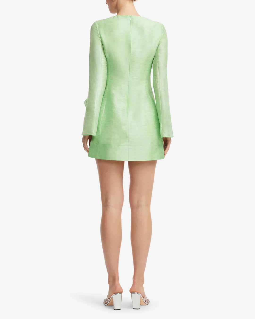 Leo Lin Suzanne Appliqué Mini Dress - Juniper Green