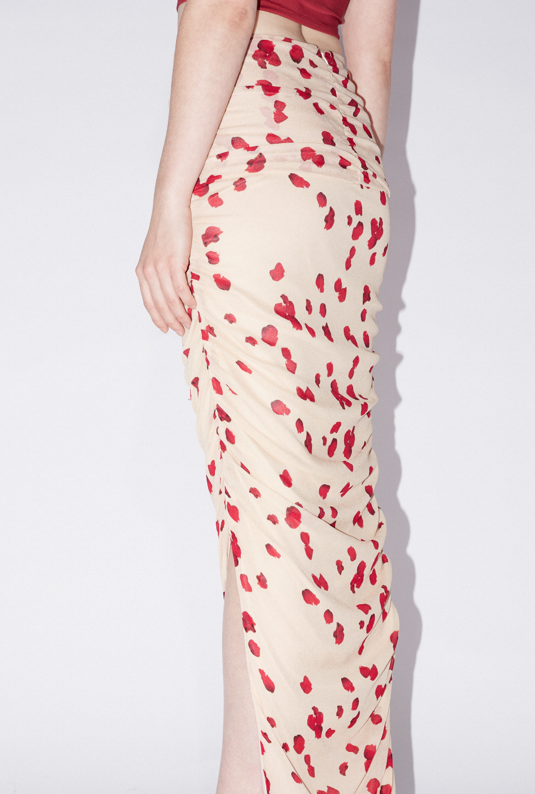 Saemdi Chiffon Skirt - Nude/Rose