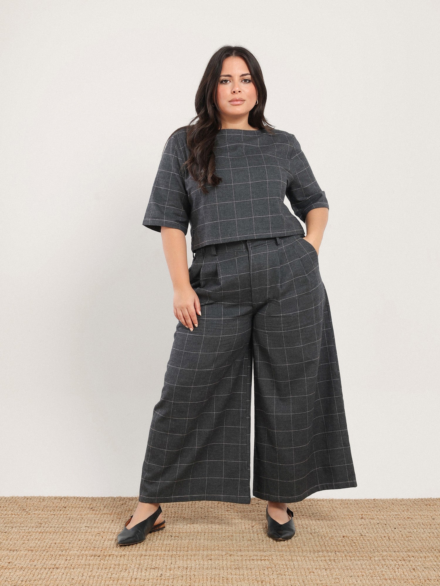 NAZEERAH Sahla Trousers - Smoke