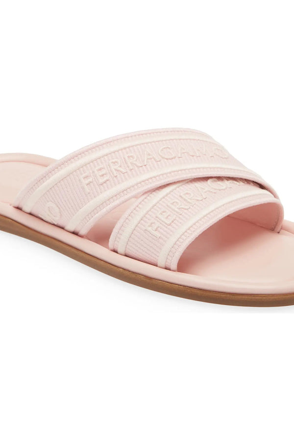 Salvatore Ferragamo Womens Laurene Logo Slide Sandals - Pink