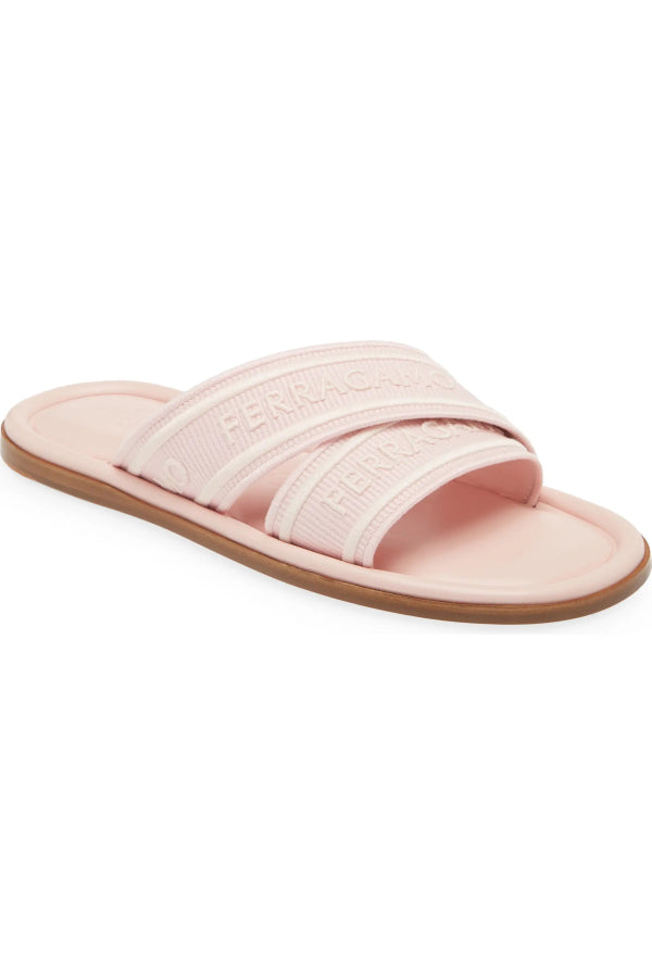 Salvatore Ferragamo Womens Laurene Logo Slide Sandals - Pink