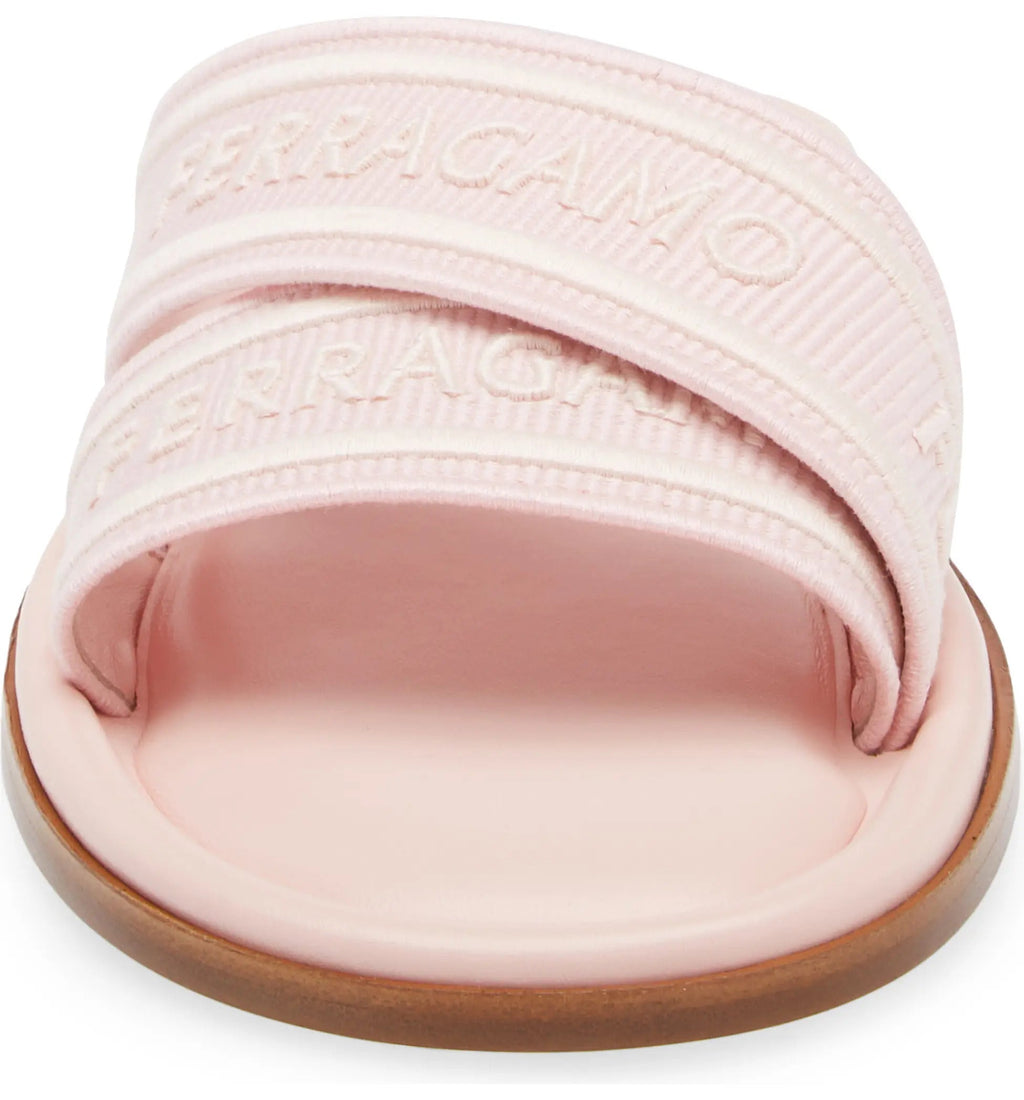 Salvatore Ferragamo Womens Laurene Logo Slide Sandals - Pink