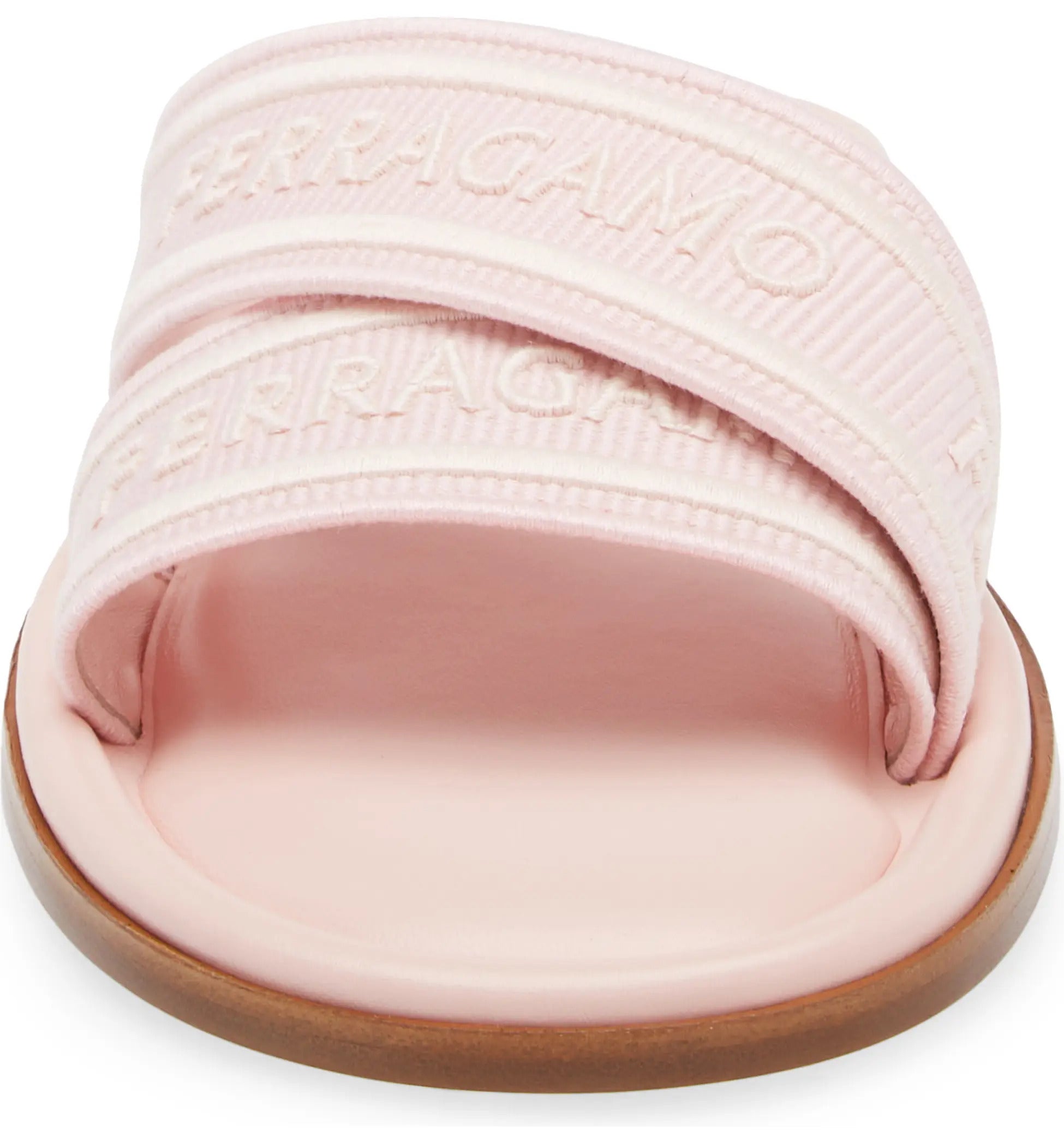 Salvatore Ferragamo Womens Laurene Logo Slide Sandals - Pink