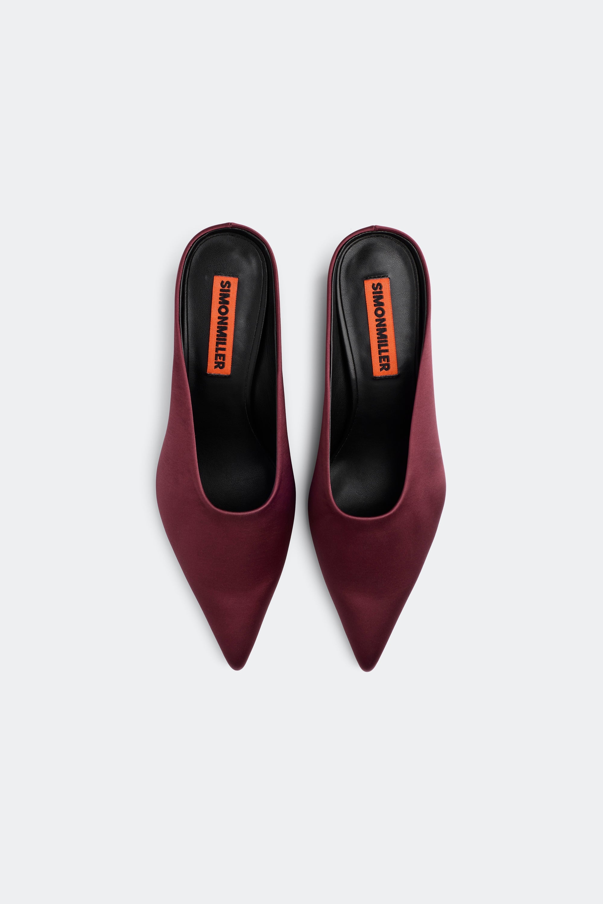 Simon Miller Satin Pointed Gala Wedge Mule - Bordeaux