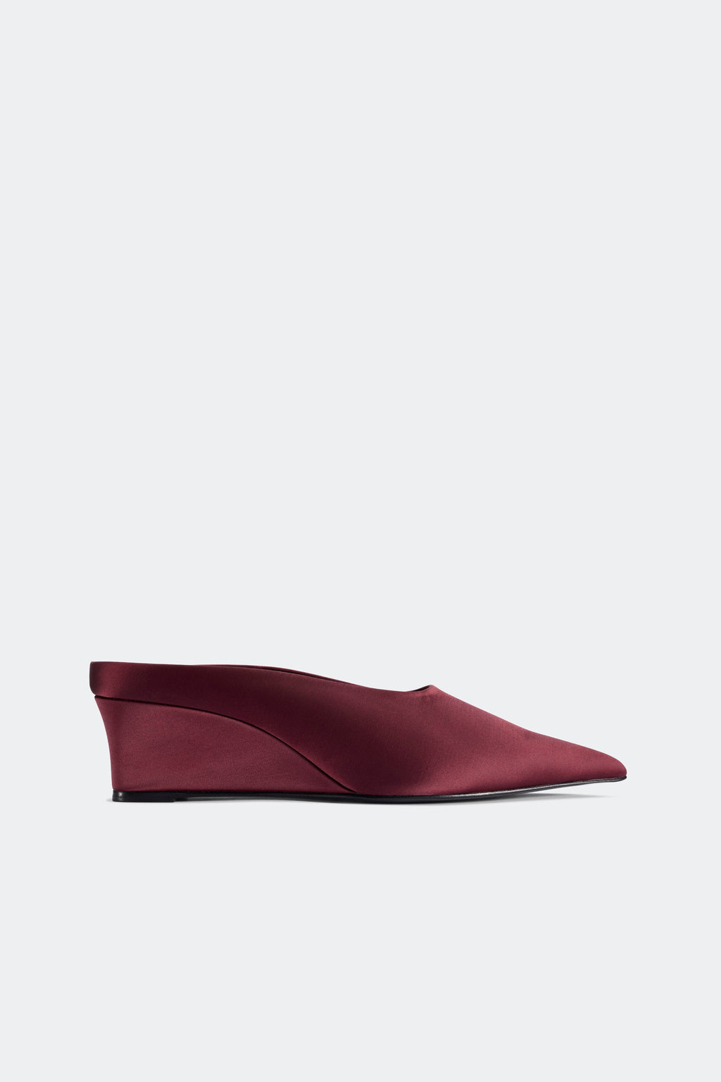 Simon Miller Satin Pointed Gala Wedge Mule - Bordeaux