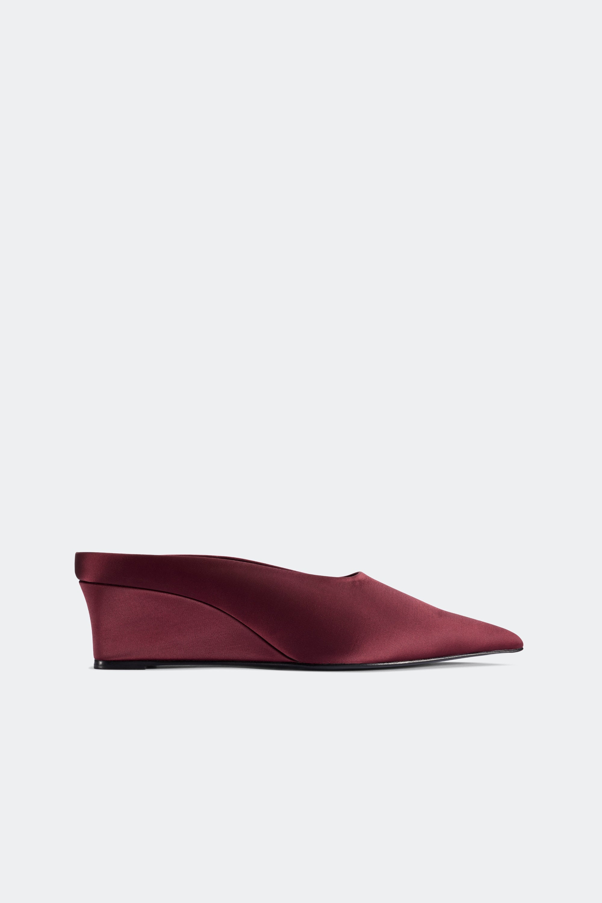 Simon Miller Satin Pointed Gala Wedge Mule - Bordeaux