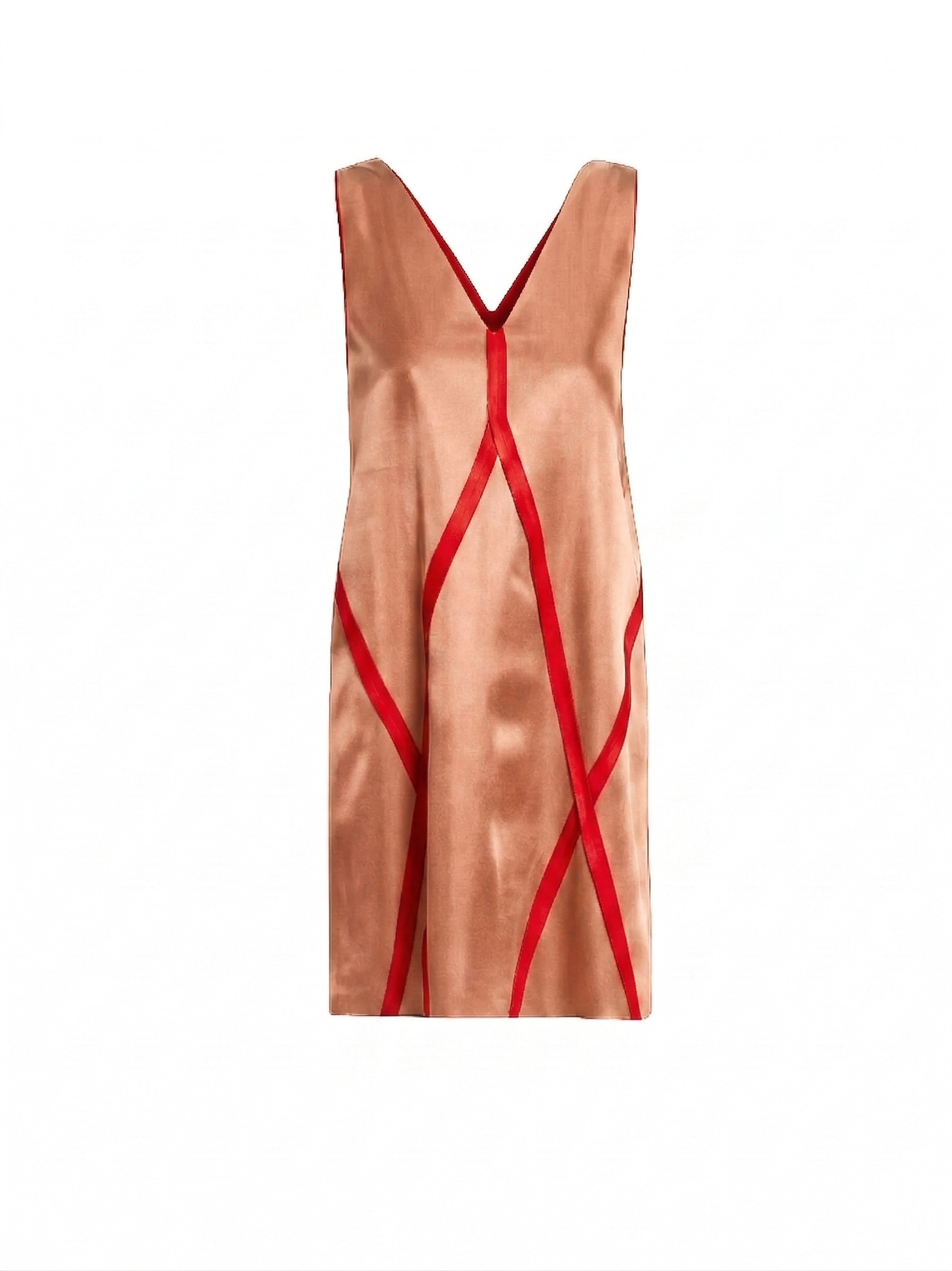 Maison Margiela Satin Seamed Sleeveless Mini Dress