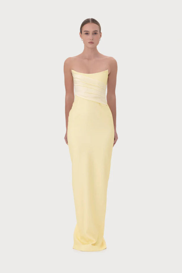 Sau Lee Louisa Gown - Pale Yellow