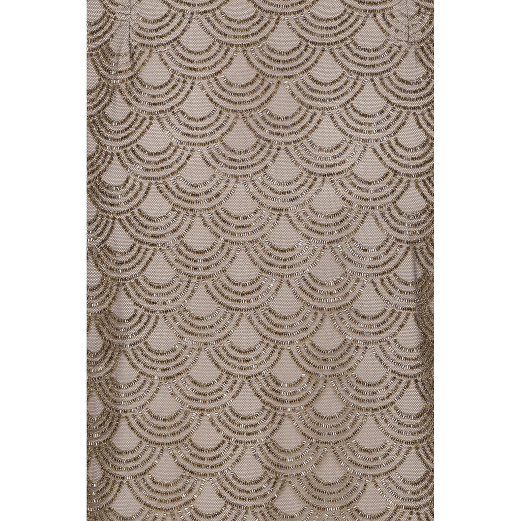 ROTATE Birger Christensen Scallop Sequin Midi Skirt - Taupe
