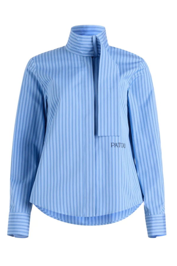 Patou Scarf Collar Blouse - Blue