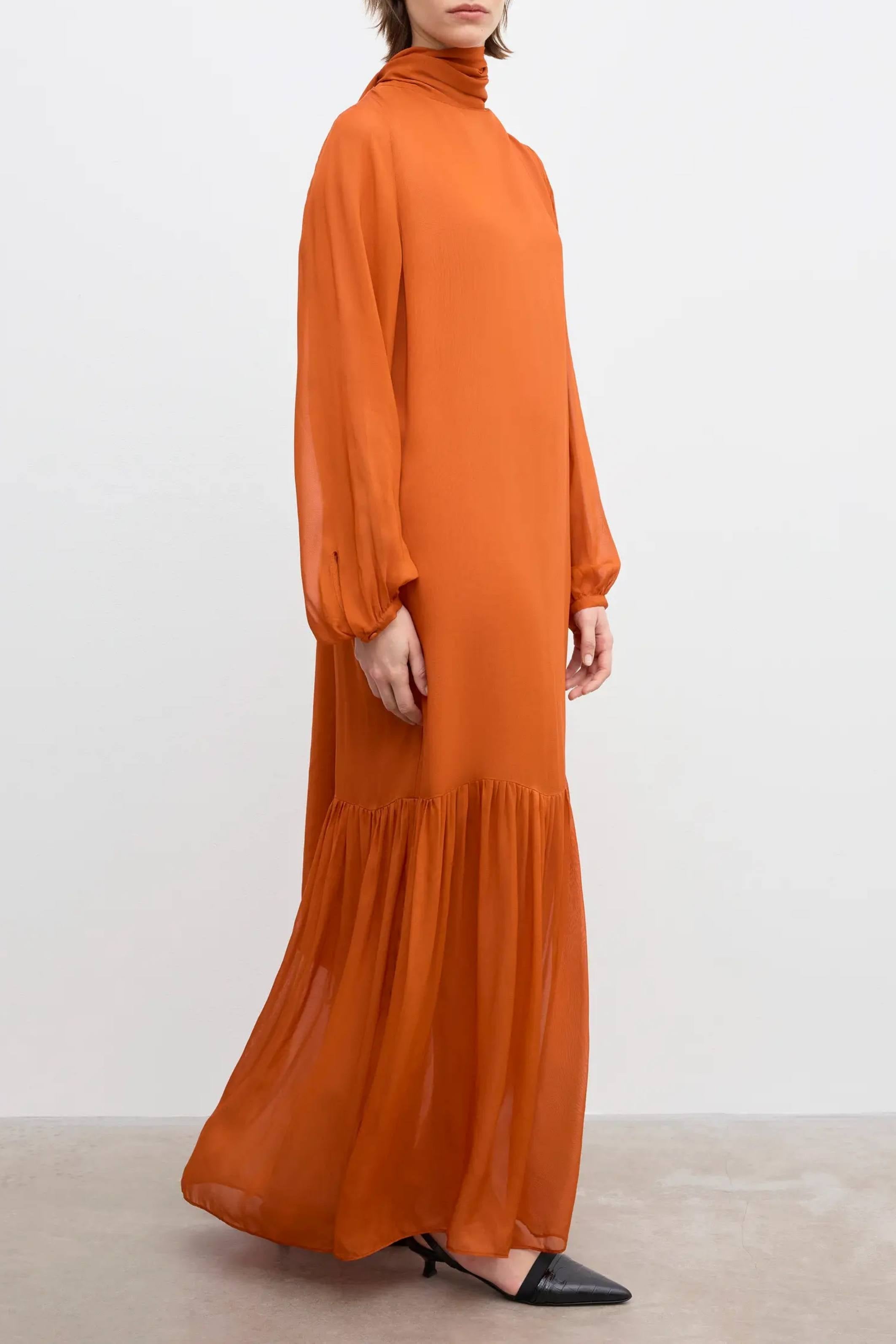 House of Dagmar Scarf Maxi Dress - Orange Rust