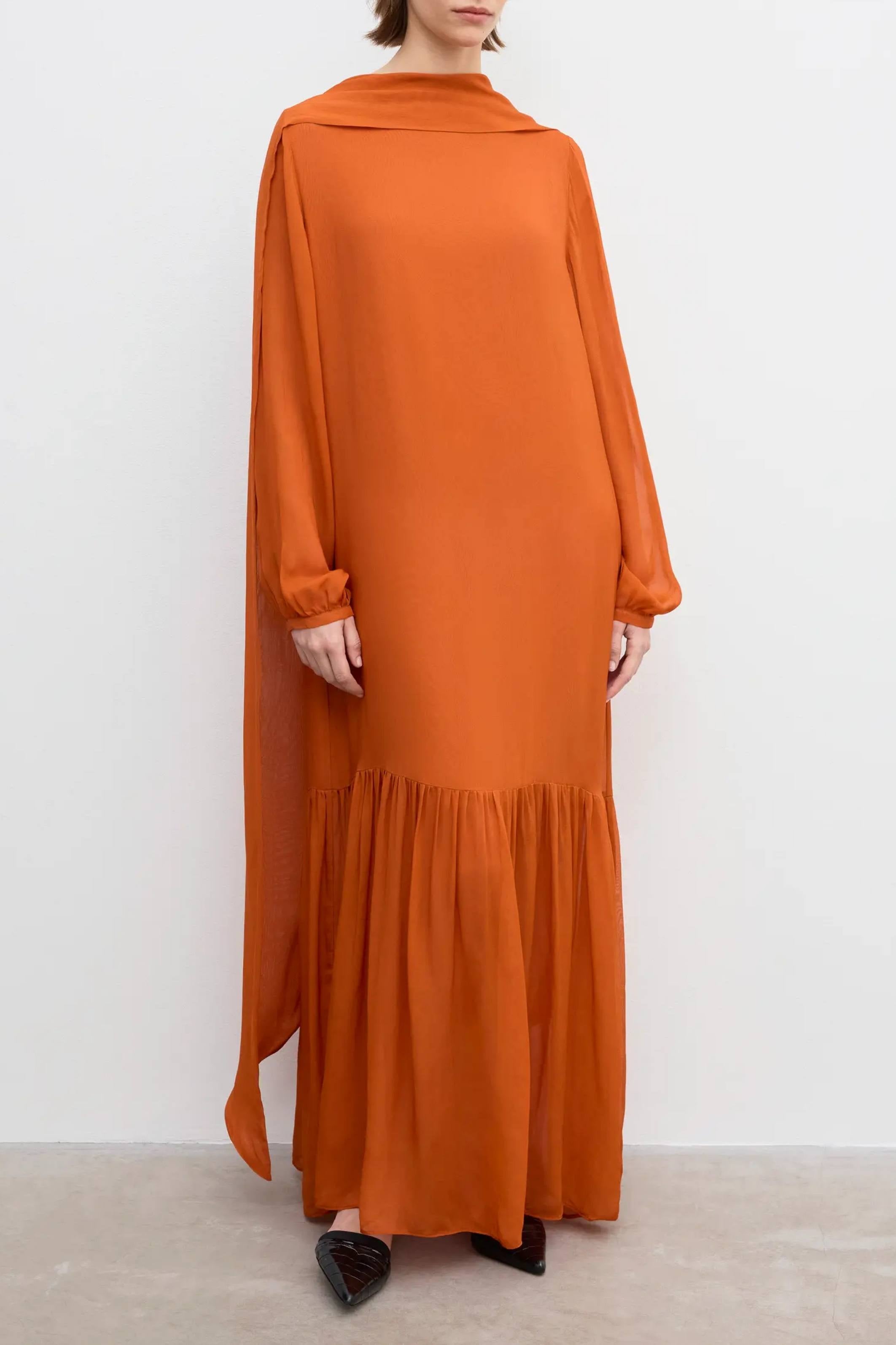 House of Dagmar Scarf Maxi Dress - Orange Rust