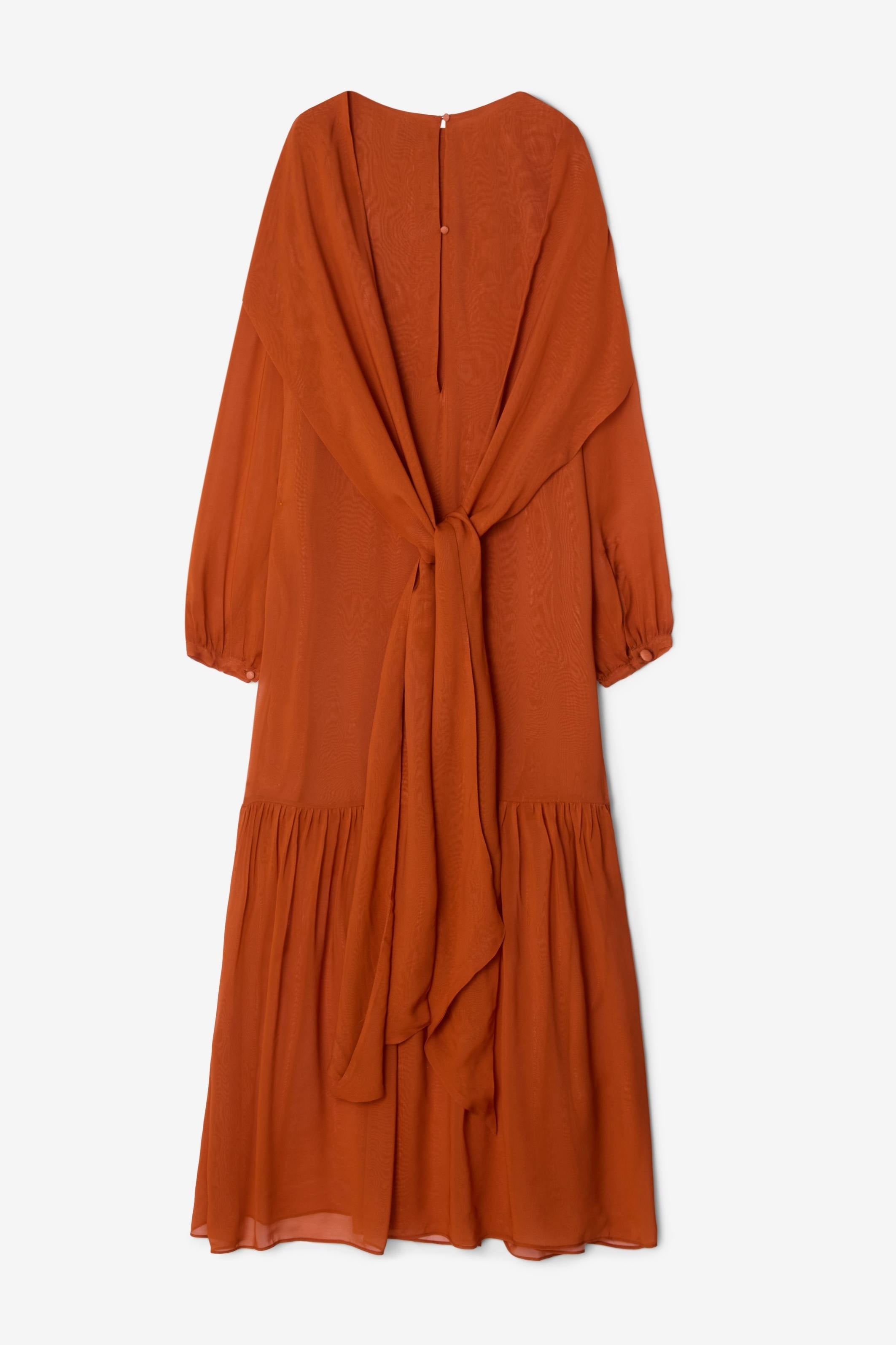 House of Dagmar Scarf Maxi Dress - Orange Rust