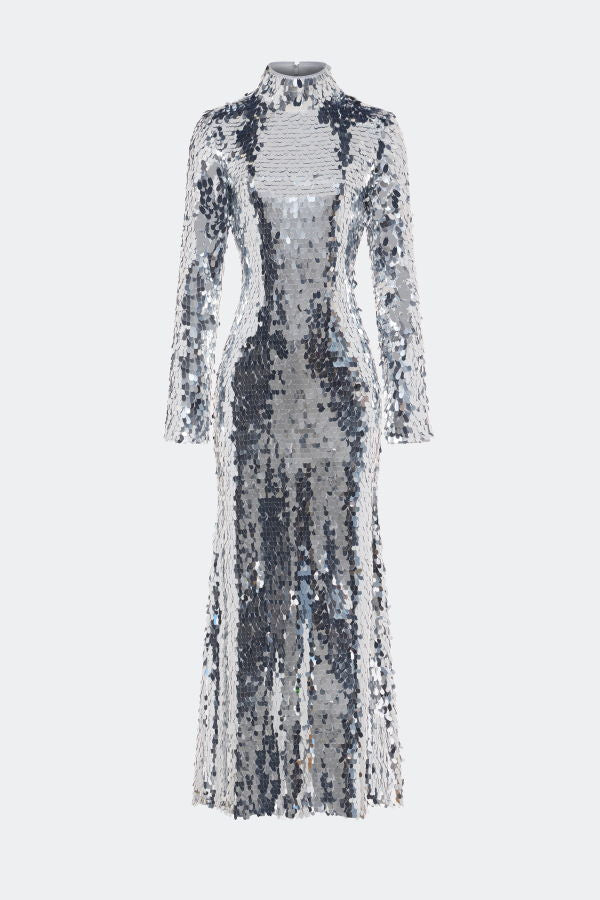 Simon Miller Sculpty Sequin Dress - Satellite Silver