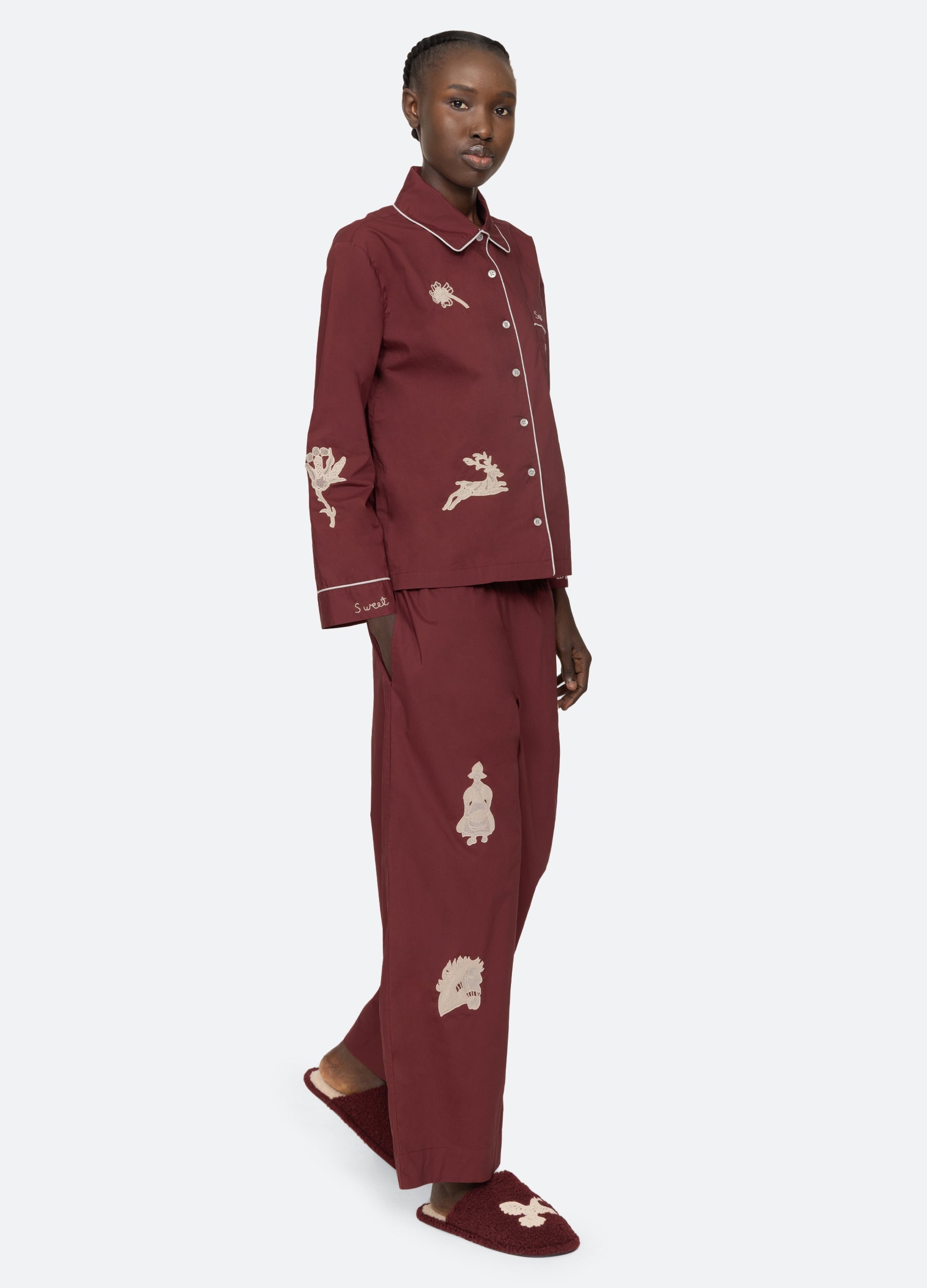 Sea NY Mika Pajama Set - Burgundy