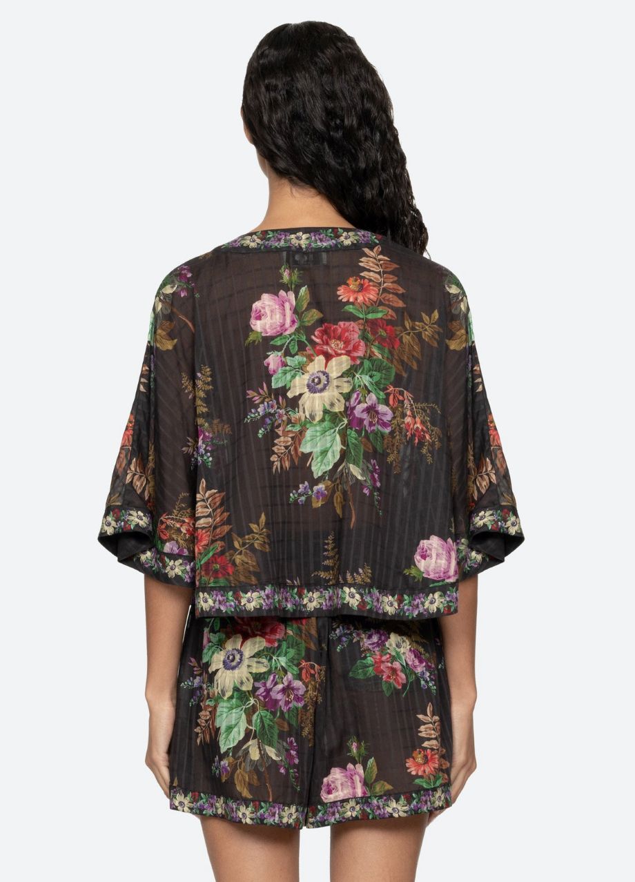 Sea NY Viktoria Print Tie Front Top