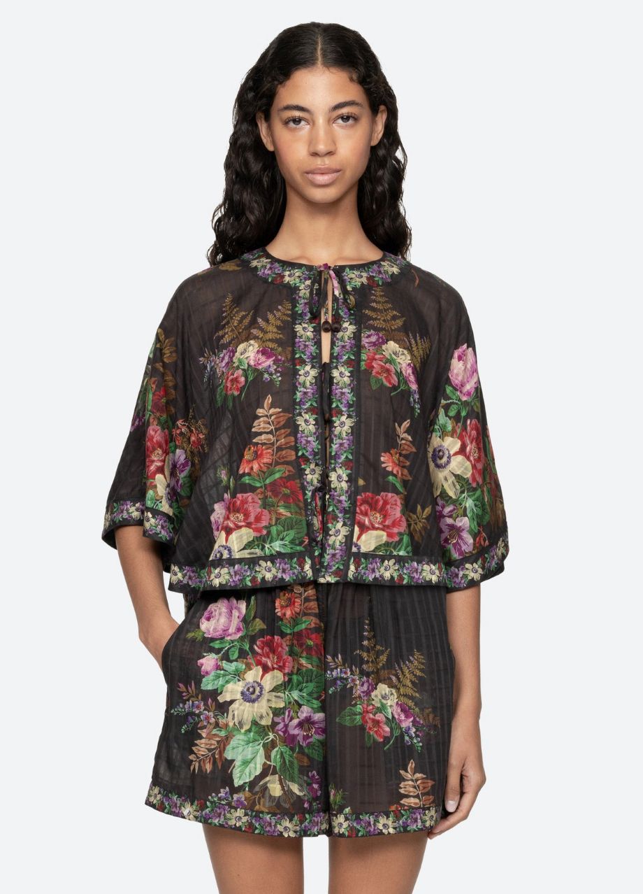 Sea NY Viktoria Print Tie Front Top