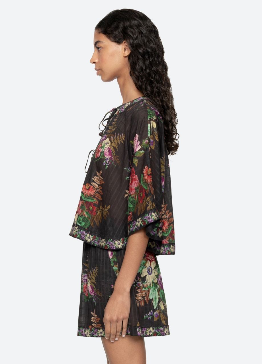 Sea NY Viktoria Print Tie Front Top