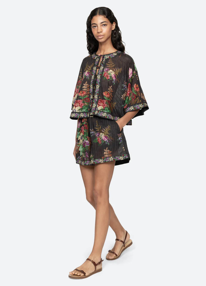 Sea NY Viktoria Print Tie Front Top