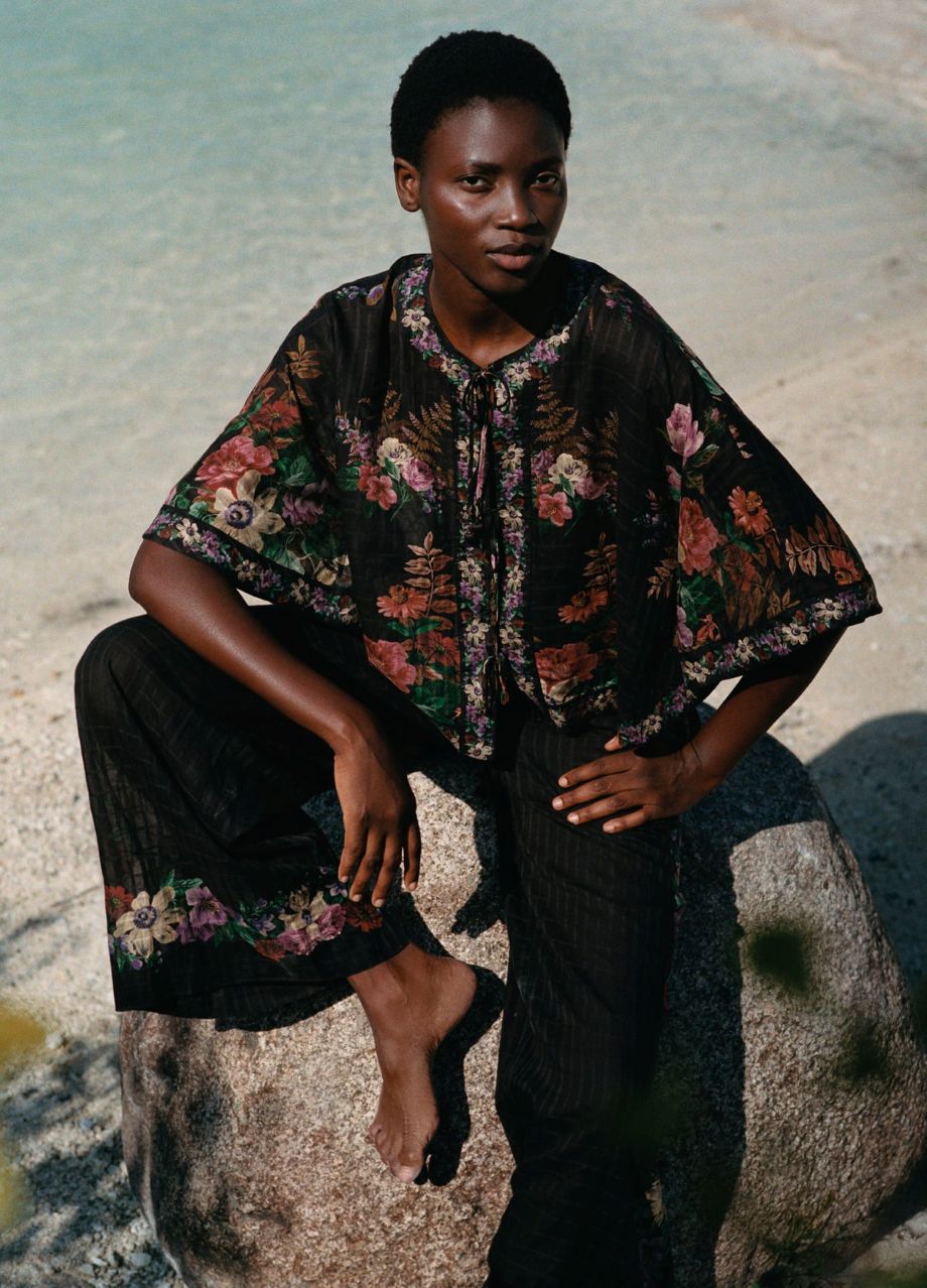 Sea NY Viktoria Print Tie Front Top