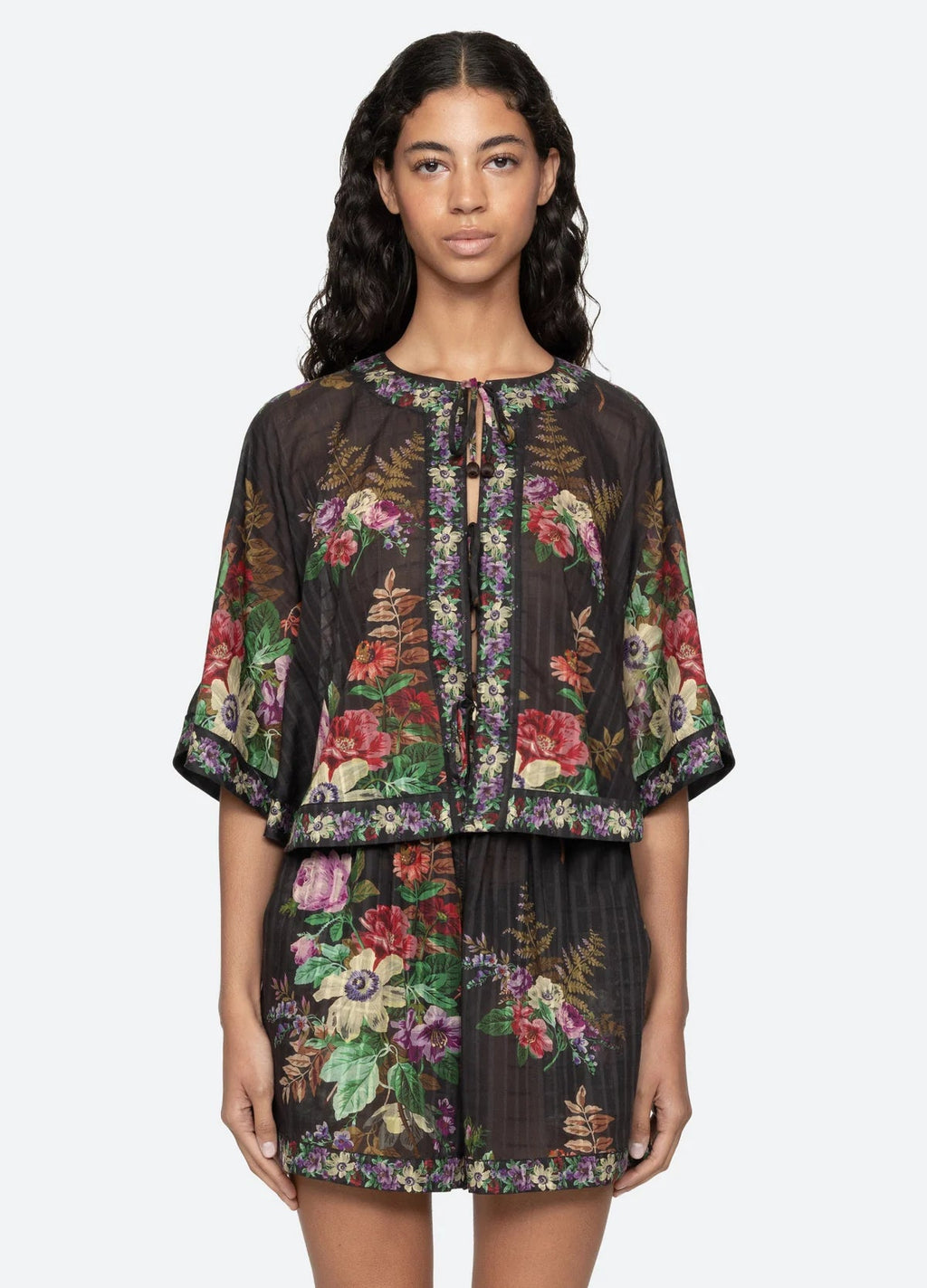 Sea NY Viktoria Print Tie Front Top